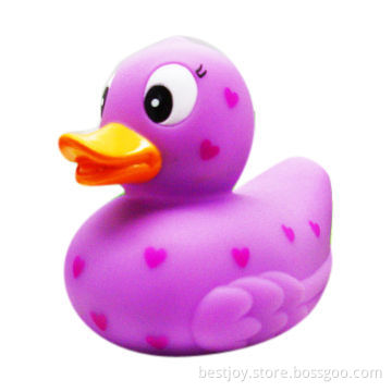 Rubber Duck with Heart-shaped Spots, Perfect for Children Toy or for Valentine Gifts